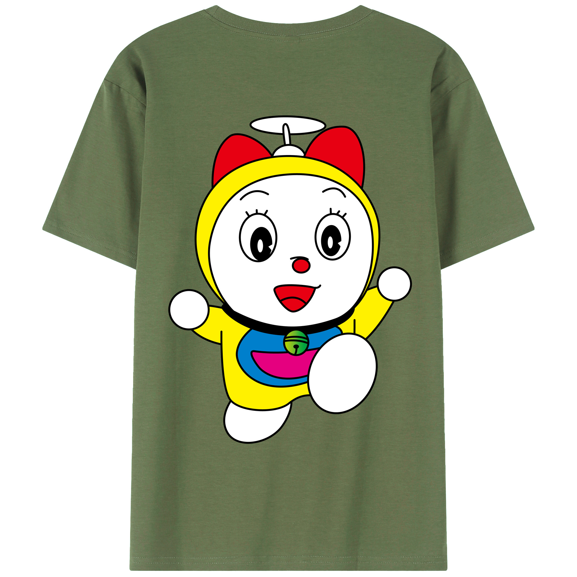（画像用） ドラえもん ドラミ Doraemon Dorami 綿100％ メンズ半袖Tシャツ（バックプリント） 通気性